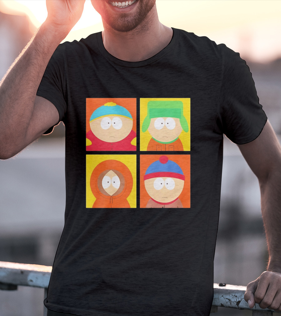 South Park Characters Cartman Kyle Kenny Stan Pop Blocks T-Shirt
