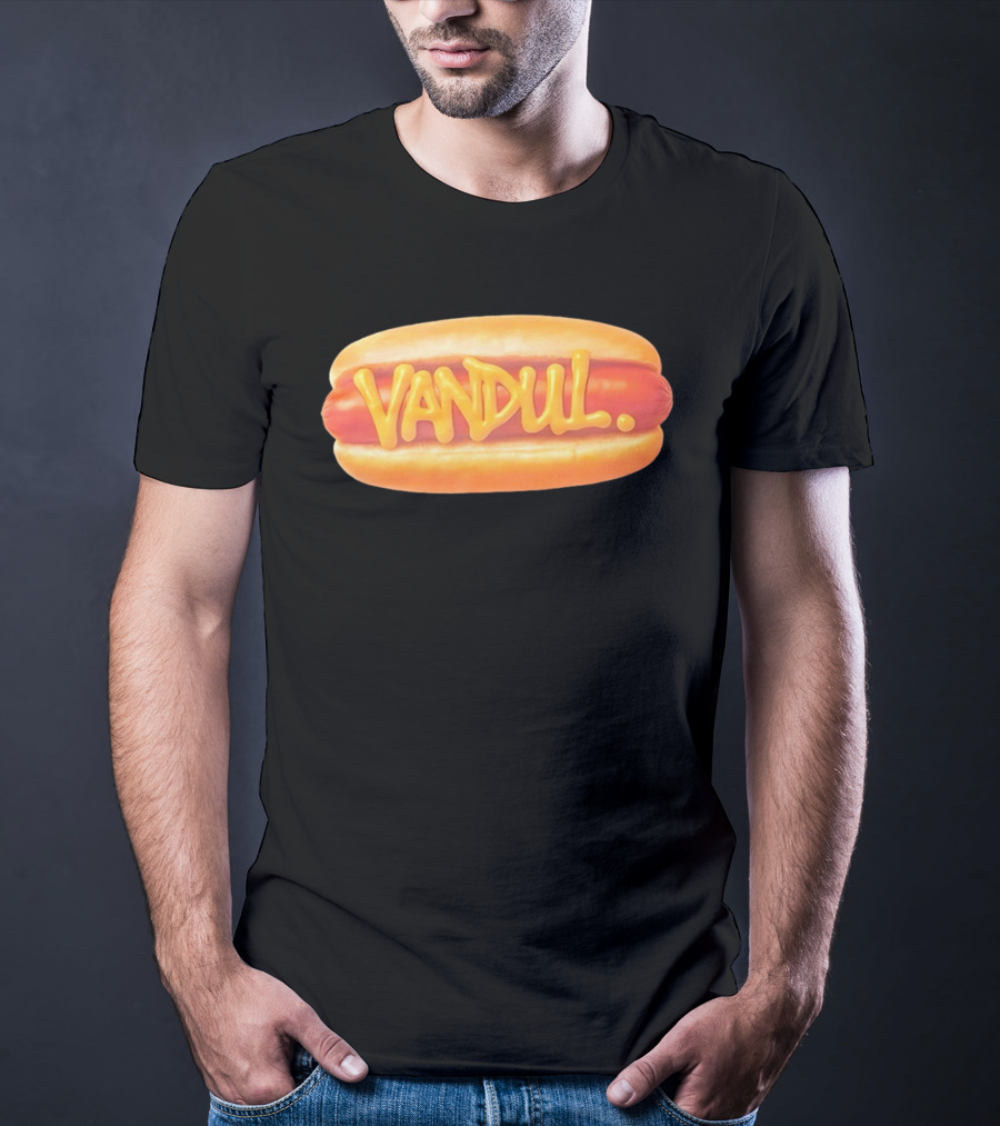 Vandul Mustard Hot Dog Bold Typeface T-Shirt