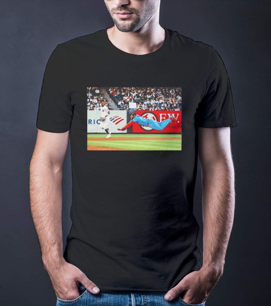 Vladimir Guerrero Jr Toronto Blue Jays Dive Action Baseball T-Shirt