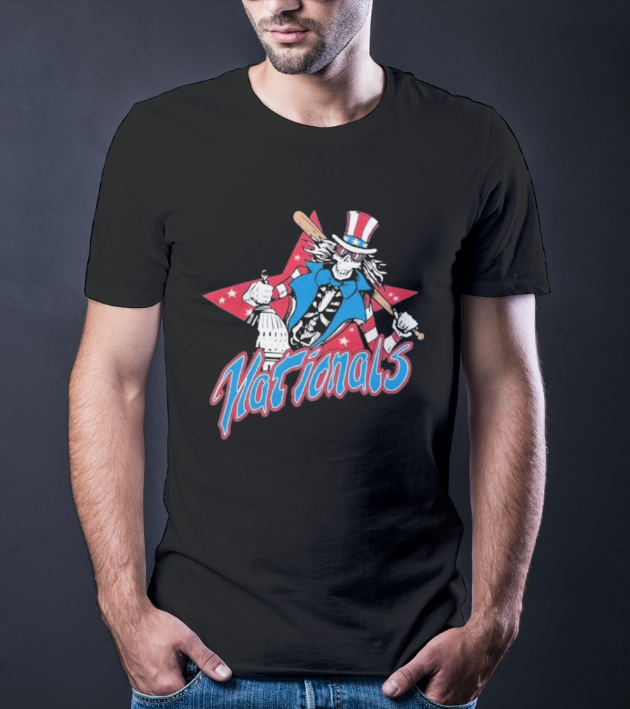 Washington Nationals Grateful Dead Uncle Sam Star Baseball Collaboration T-Shirt