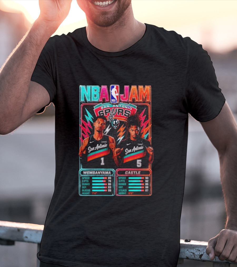 NBA Jam Wembanyama Castle San Antonio Spurs T-Shirt