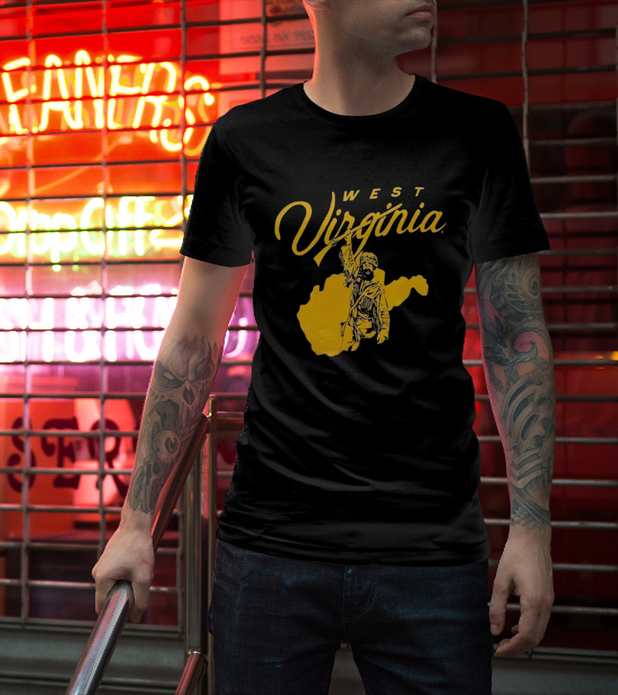 West Virginia Mountaineers State Outline Mountaineer T-Shirt