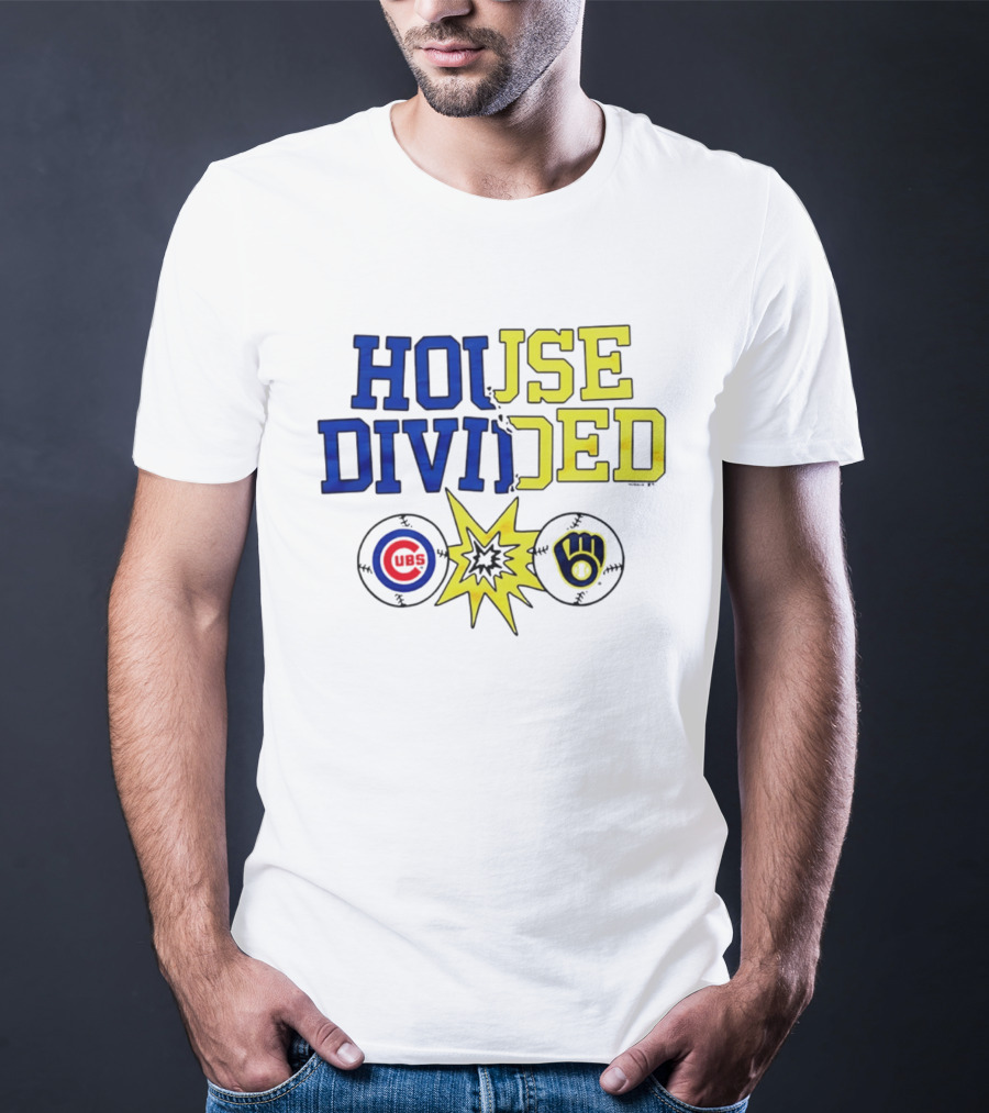 Chicago Cubs Vs Milwaukee Brewers Rivalry House Divided Fan Gear T-Shirt