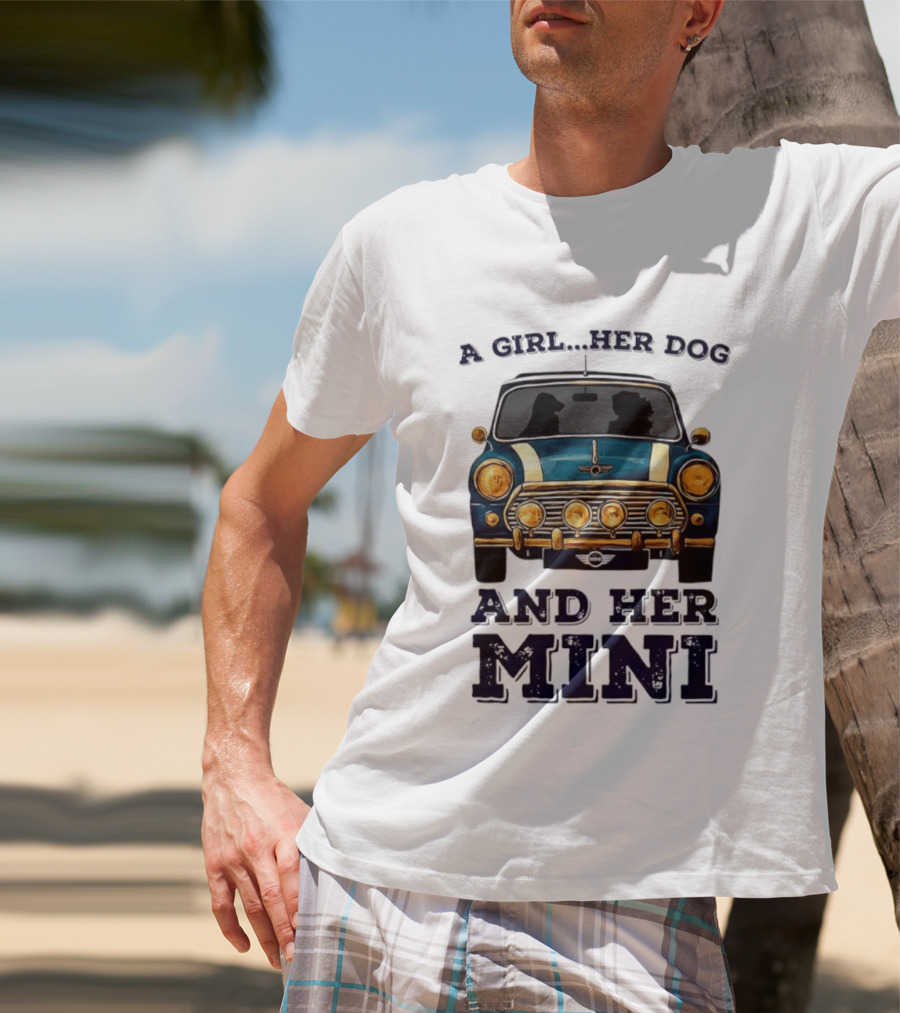 A Girl Her Dog And Her Mini T-Shirt