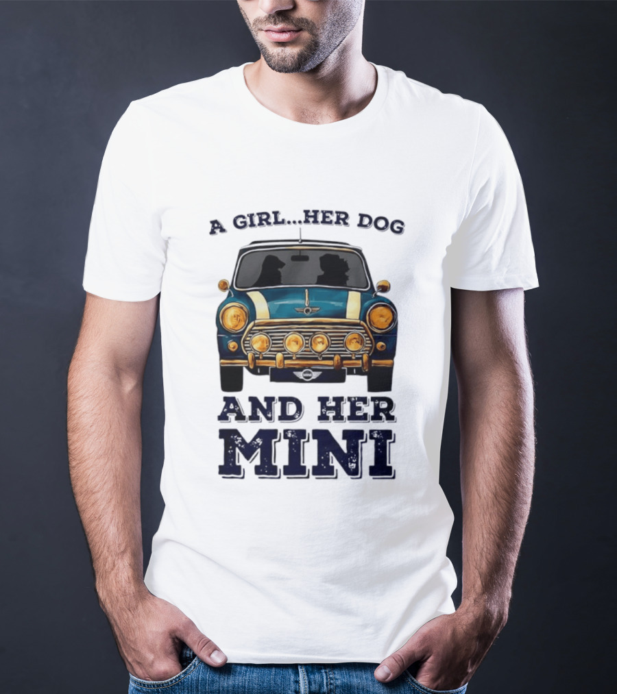 A Girl Her Dog And Her Mini T-Shirt