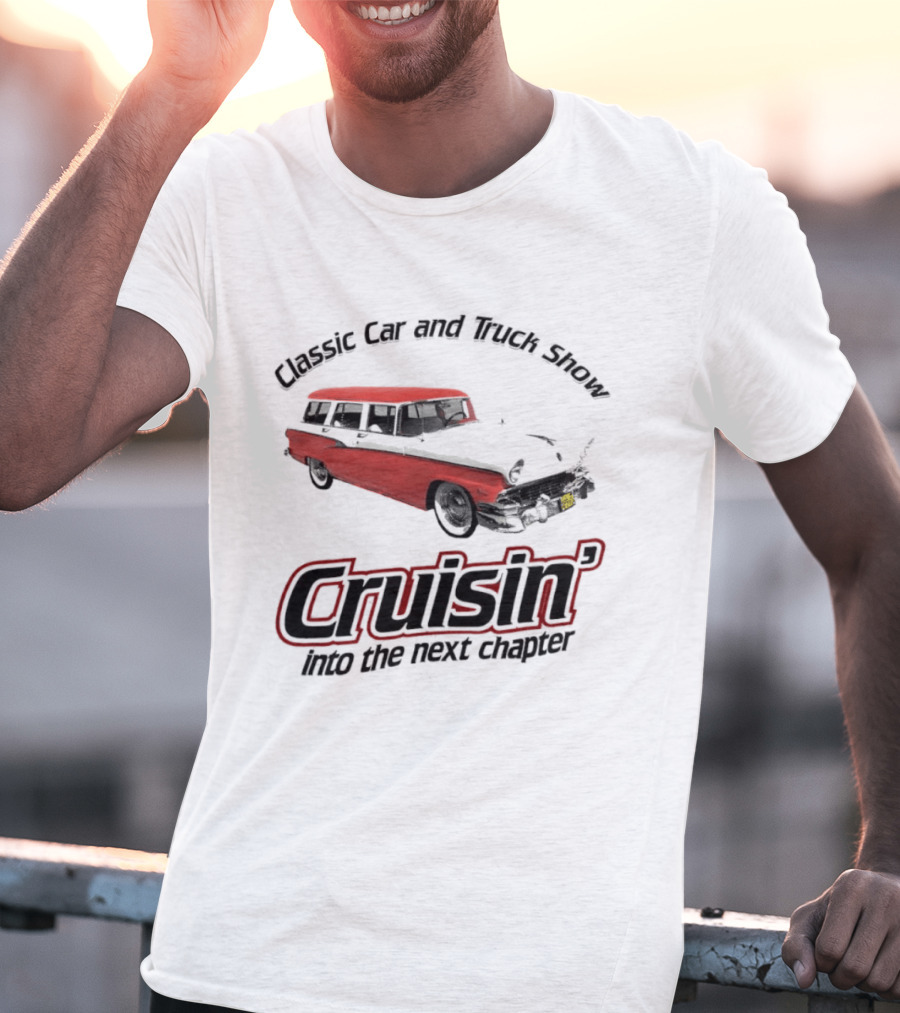 Classic Car And Truck Show Cruisin' Into The Next Chapter Vintage Red Station Wagon T-Shirt
