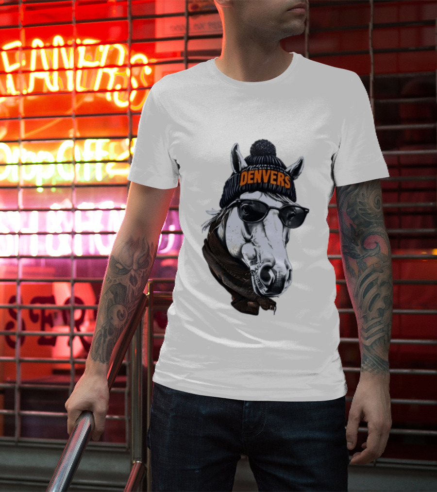 Denvers Horse With Hat Sunglasses And Scarf T-Shirt