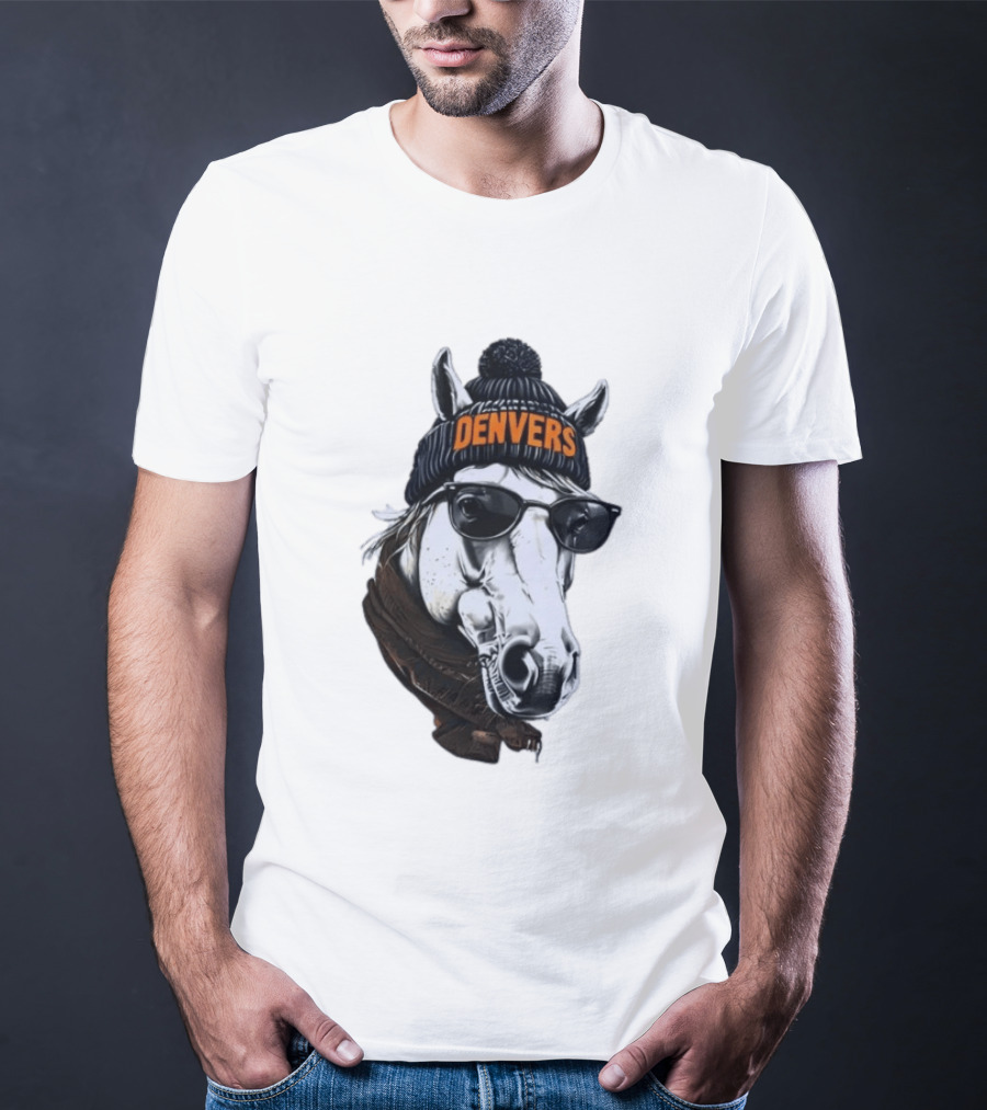 Denvers Horse With Hat Sunglasses And Scarf T-Shirt