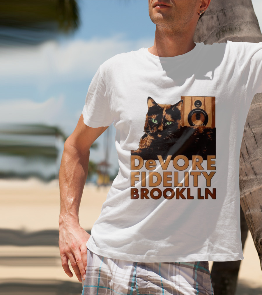 DeVore Fidelity Brooklyn Cat Speaker T-Shirt