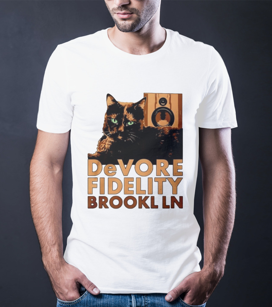DeVore Fidelity Brooklyn Cat Speaker T-Shirt
