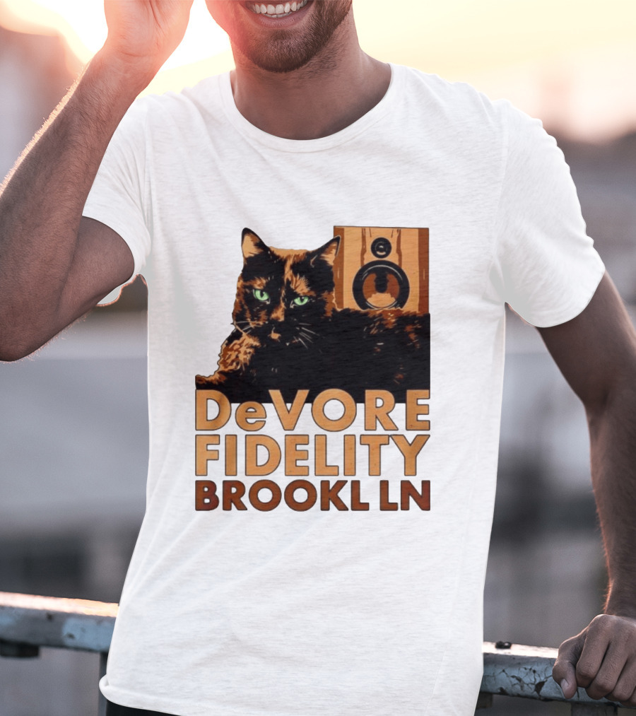 DeVore Fidelity Brooklyn Cat Speaker T-Shirt