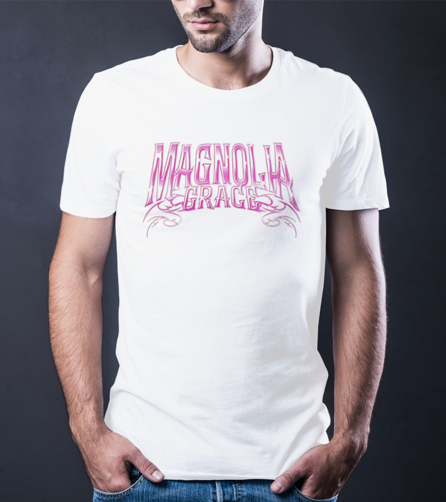 Magnolia Grace Bold Pink Lettering Tattoo T-Shirt