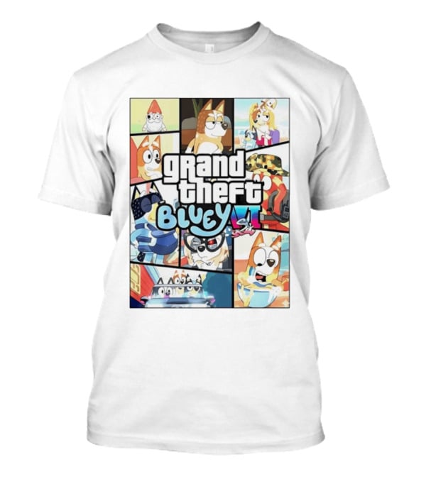 Grand Theft Bluey Funny Cartoon T-Shirt