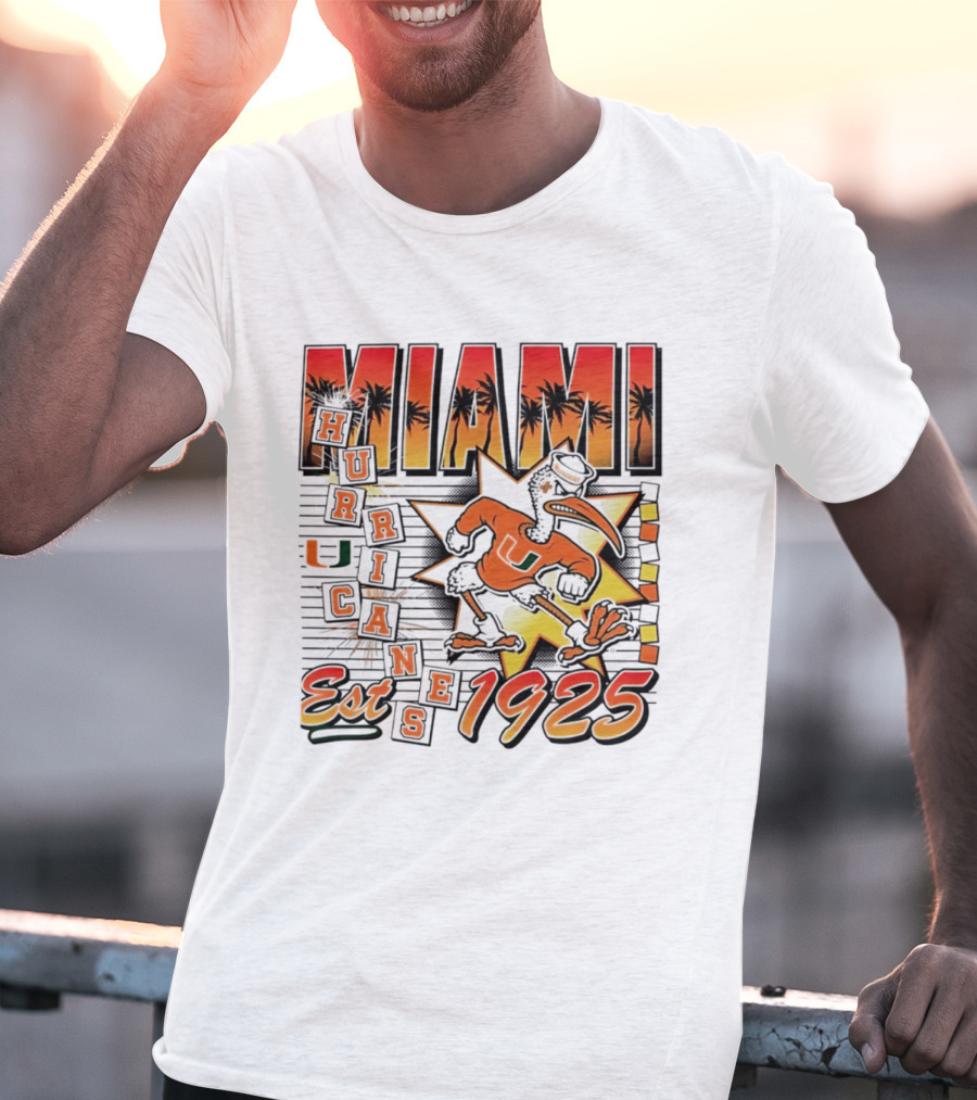 Miami Hurricanes Est 1925 Vintage Burst U Logo Ducks T-Shirt