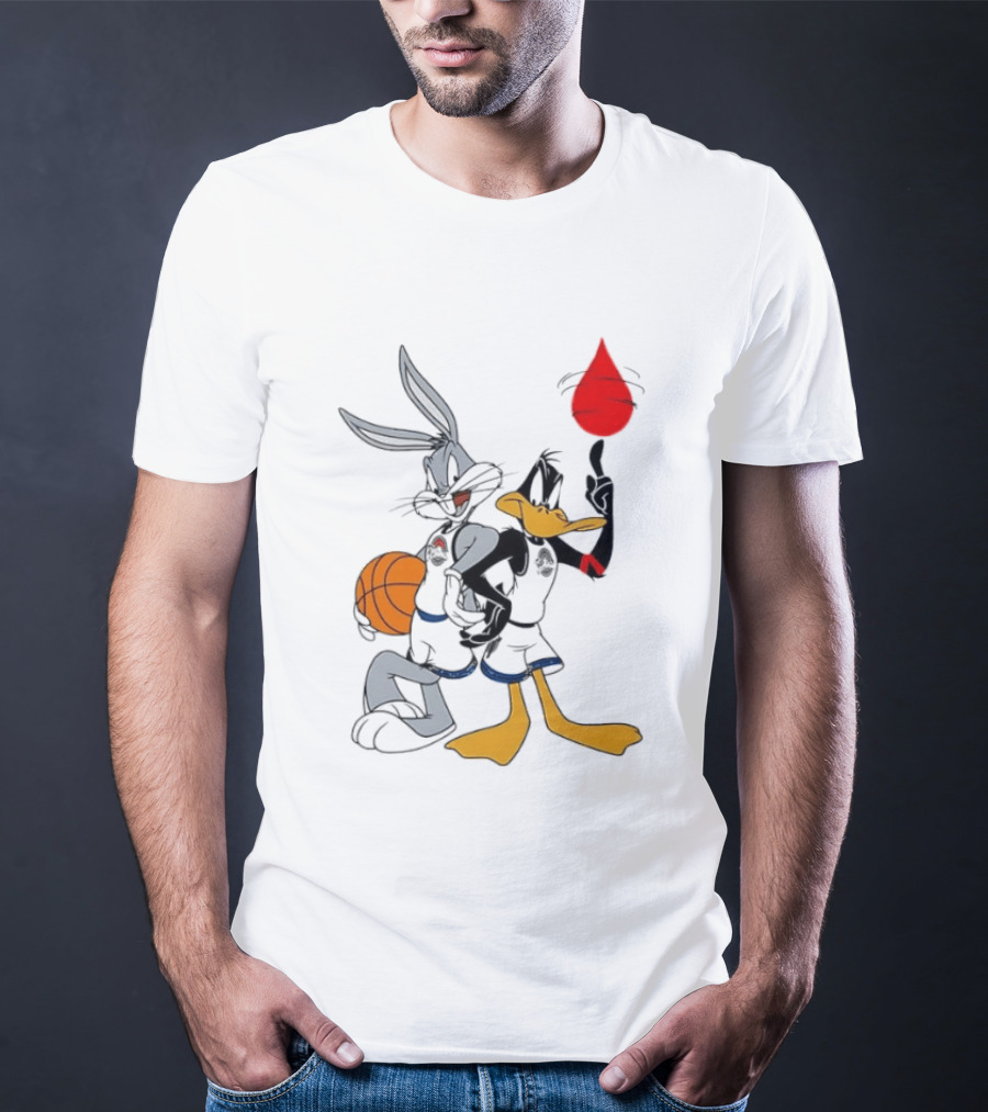 Looney Tunes Bugs Bunny Daffy Duck Tune Squad Basketball Spin T-Shirt