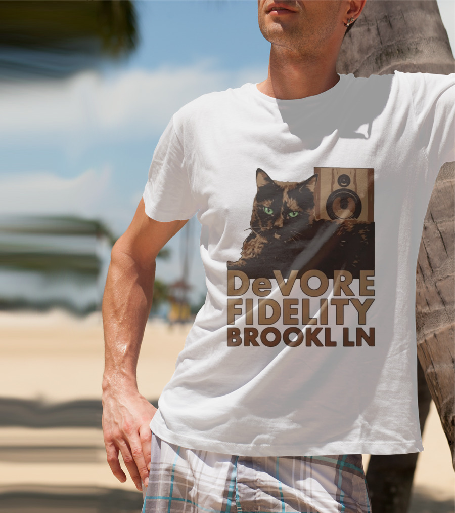 DeVore Fidelity Brooklyn LN Cat Speaker T-Shirt