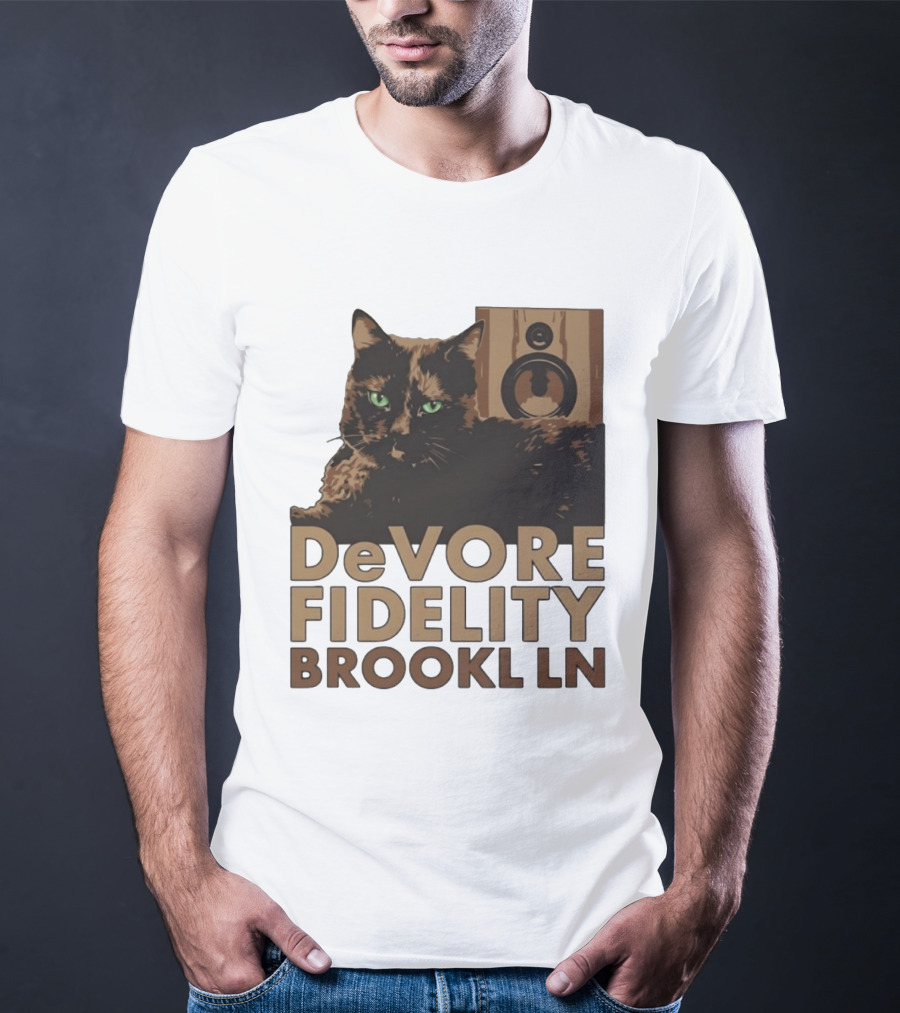 DeVore Fidelity Brooklyn LN Cat Speaker T-Shirt