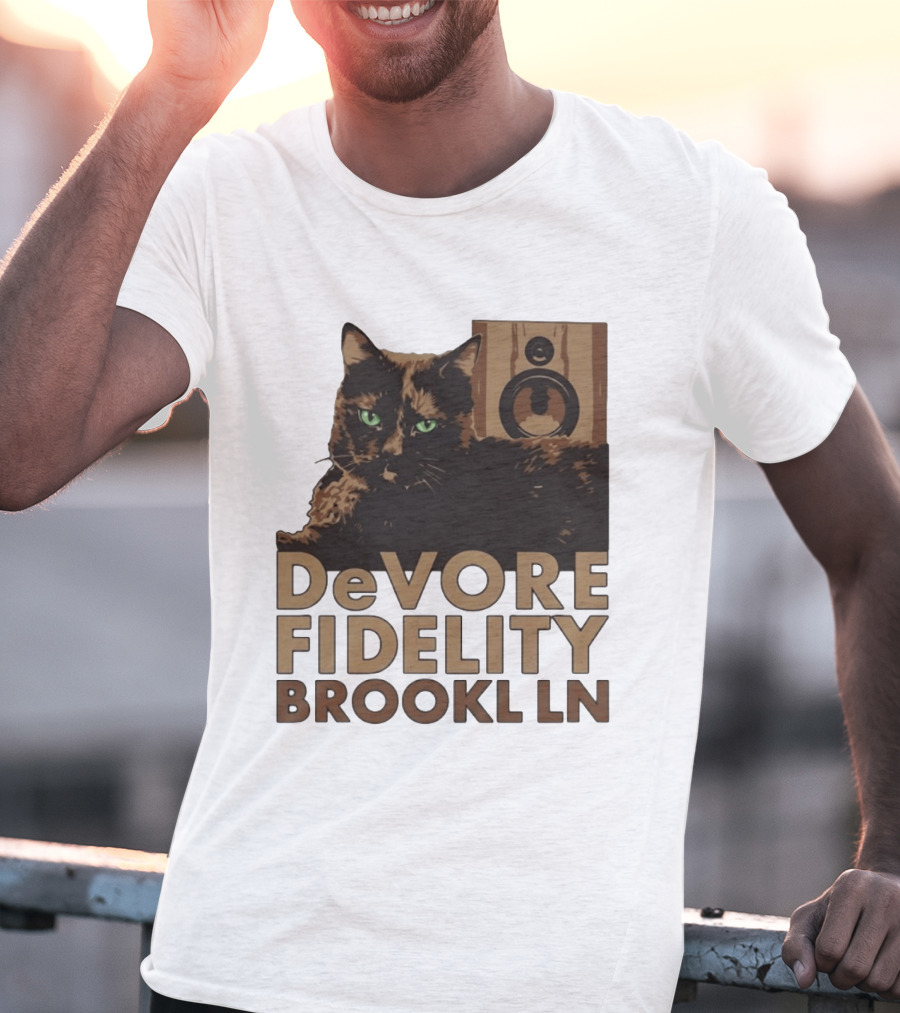 DeVore Fidelity Brooklyn LN Cat Speaker T-Shirt