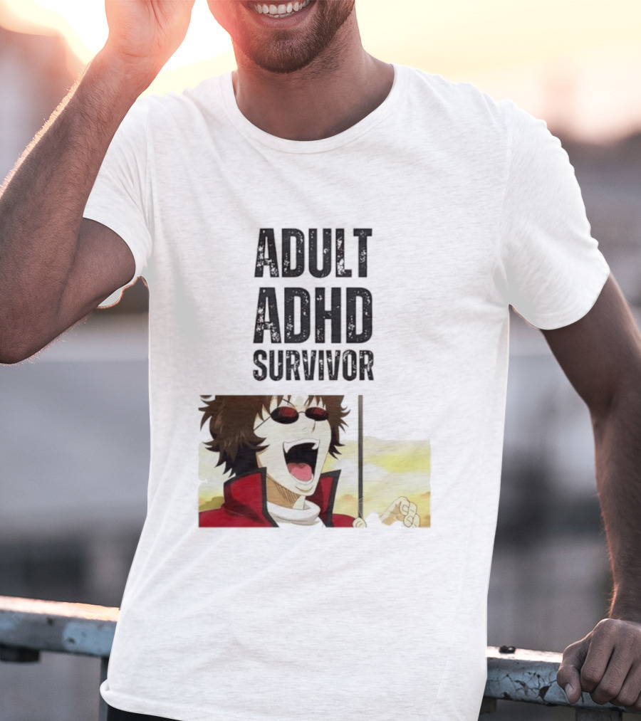 Sakamoto Tatsuma Anime Character Adult ADHD Survivor T-Shirt
