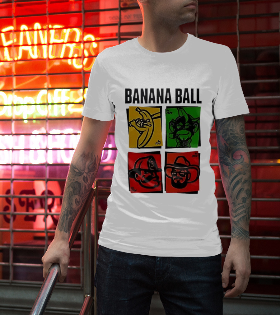 Savannah Bananas Baseball Banana Ball Colorful Character Blocks T-Shirt