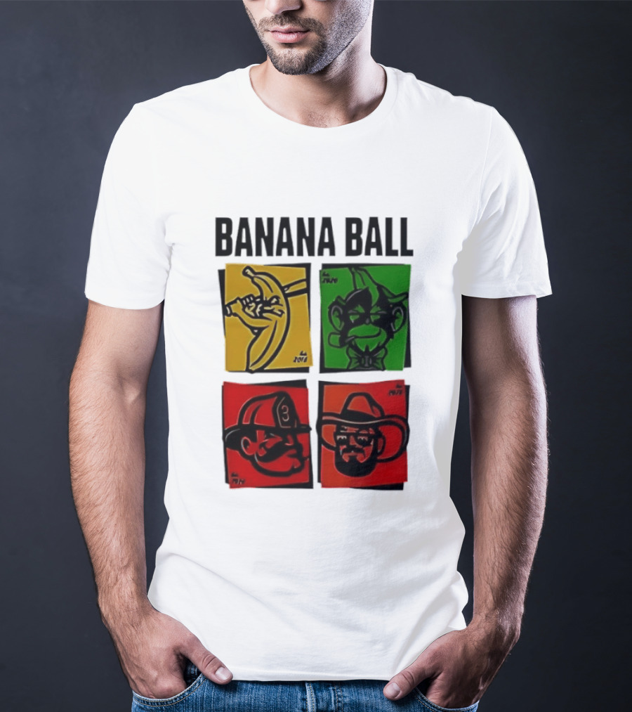 Savannah Bananas Baseball Banana Ball Colorful Character Blocks T-Shirt