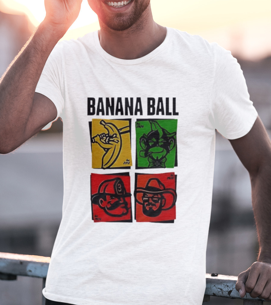 Savannah Bananas Baseball Banana Ball Colorful Character Blocks T-Shirt
