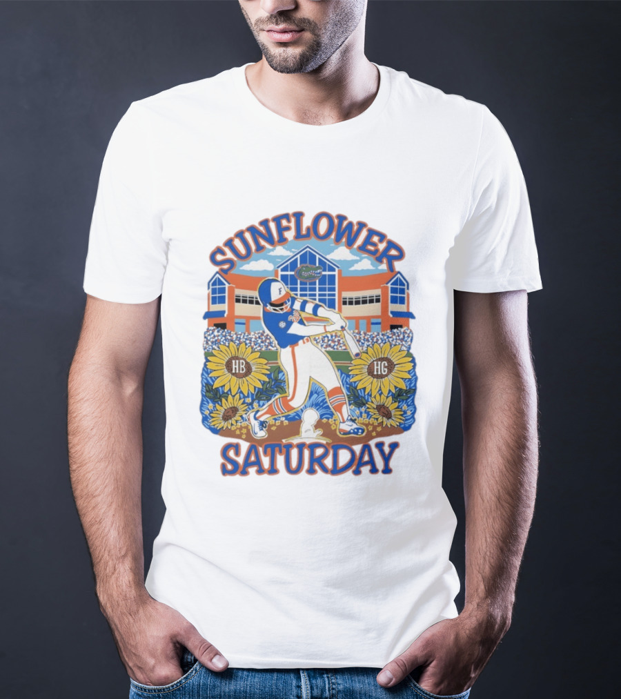 Florida Gators Sunflower Baseball Saturday T-Shirt