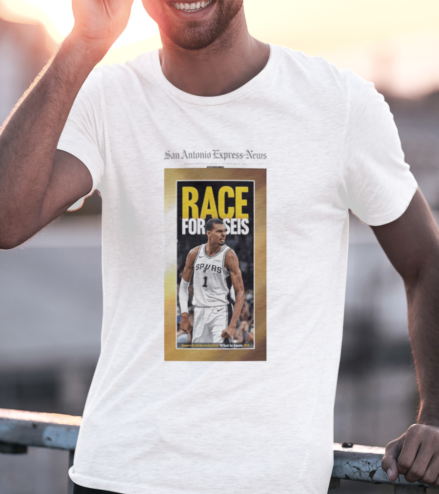 San Antonio Express News Victor Wembanyama Spurs Race For Seis Basketball T-Shirt