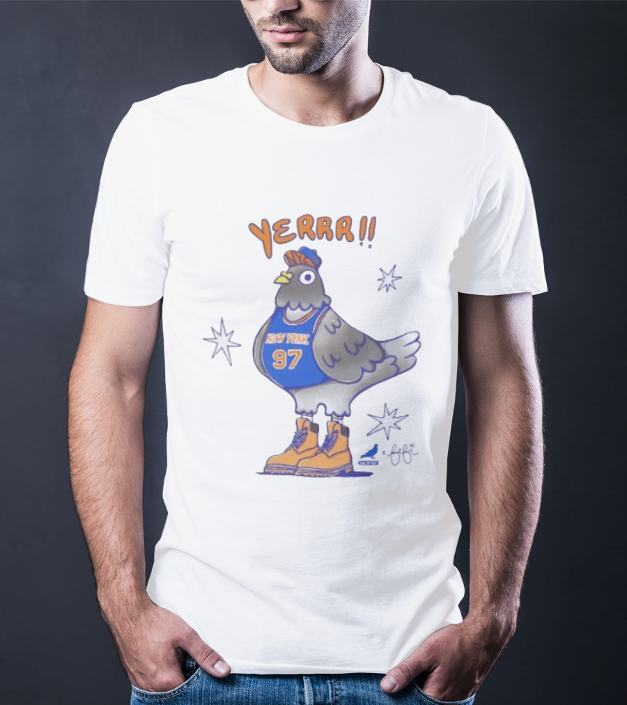New York Knicks Yerrr Bird 97 Cartoon Sneakers T-Shirt