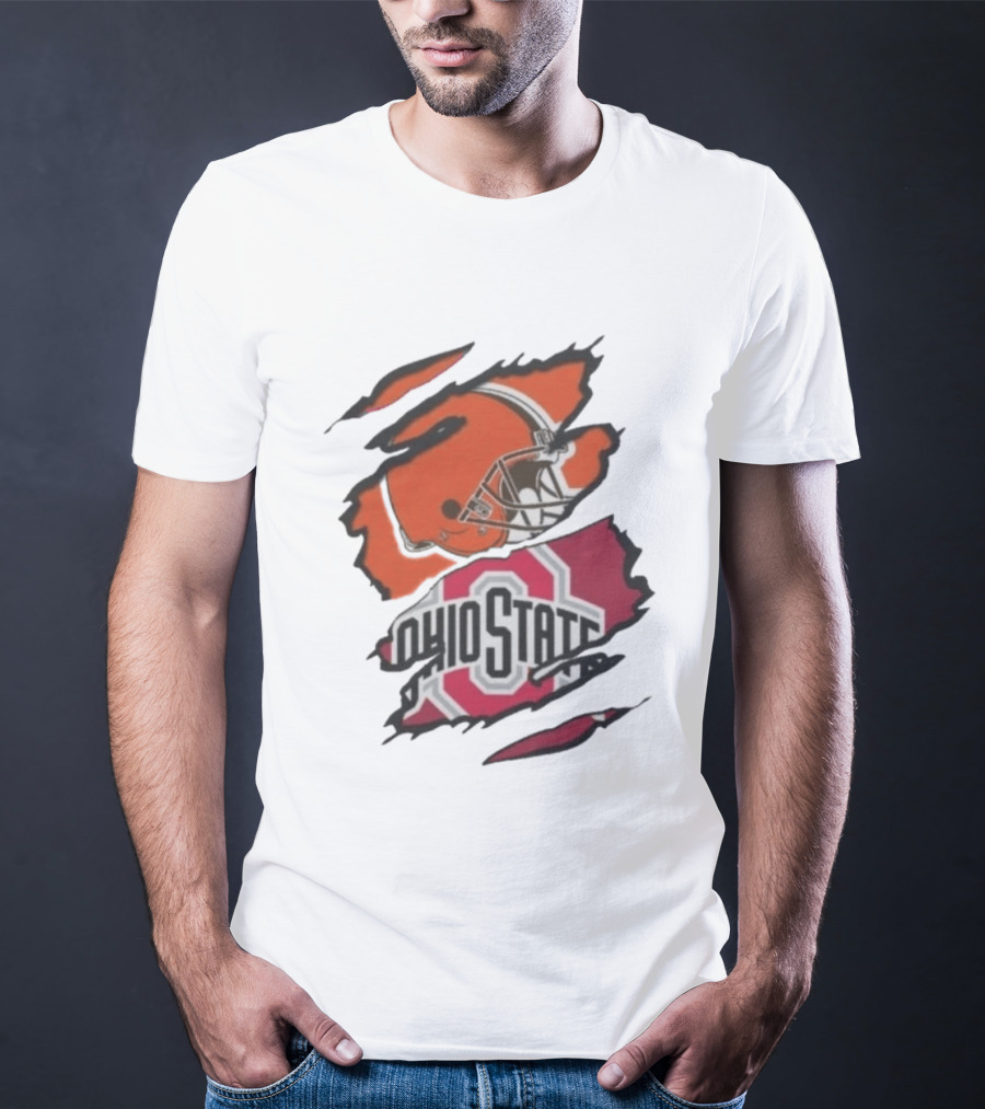 Cleveland Browns Ohio State University Split T-Shirt