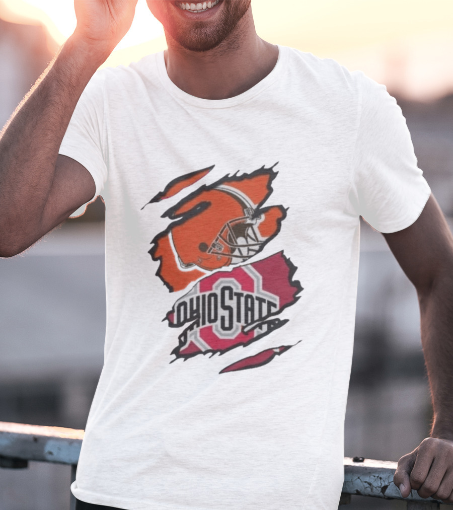 Cleveland Browns Ohio State University Split T-Shirt