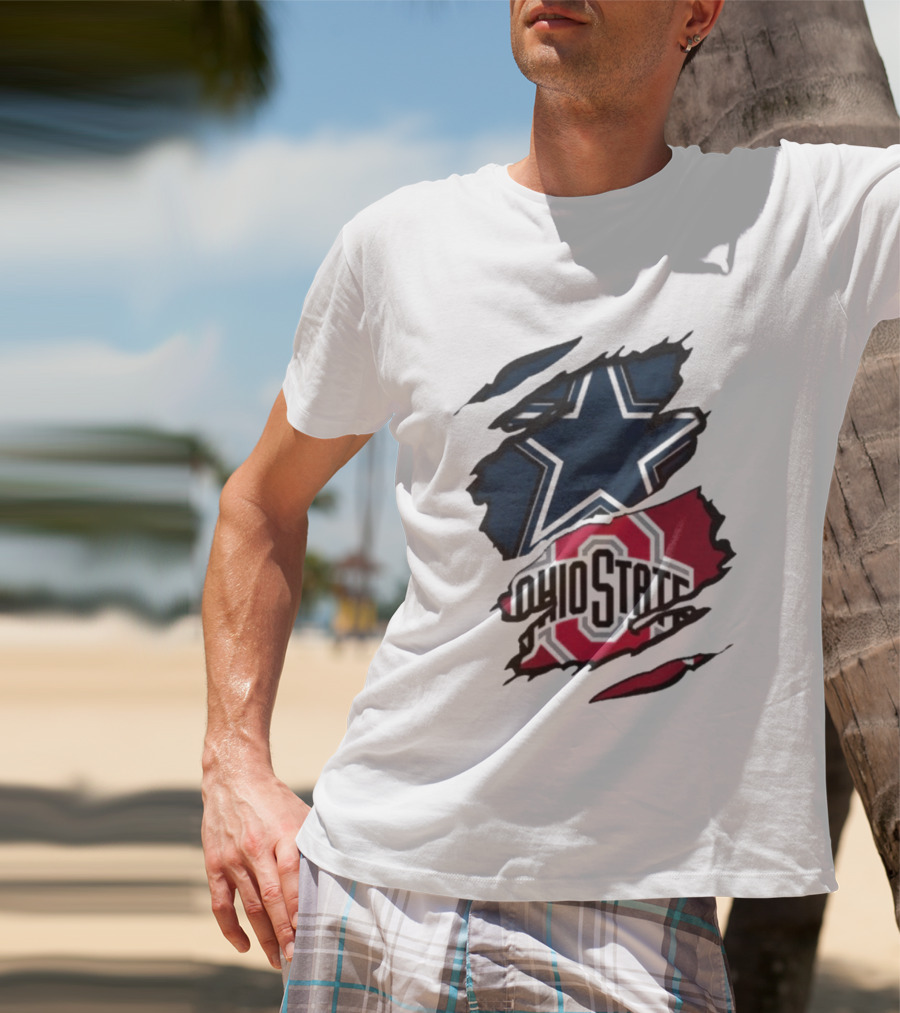 Dallas Cowboys Ohio State Buckeyes Men's Dual Rip T-Shirt