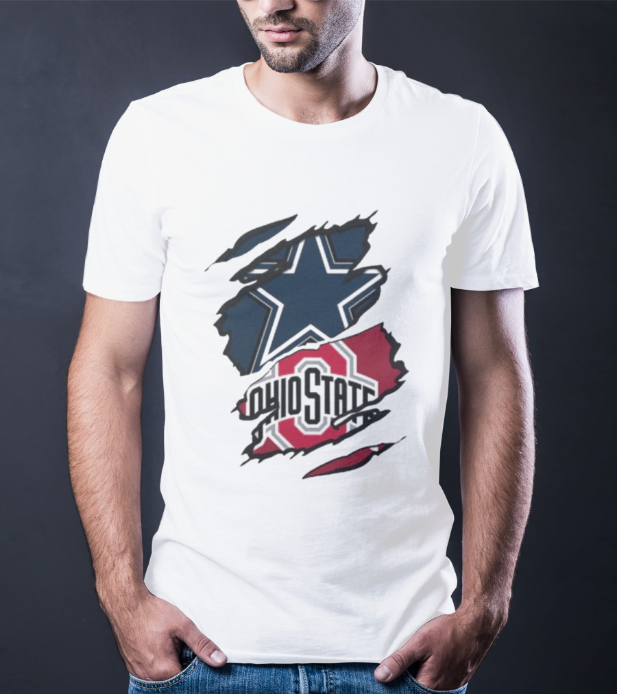 Dallas Cowboys Ohio State Buckeyes Men's Dual Rip T-Shirt