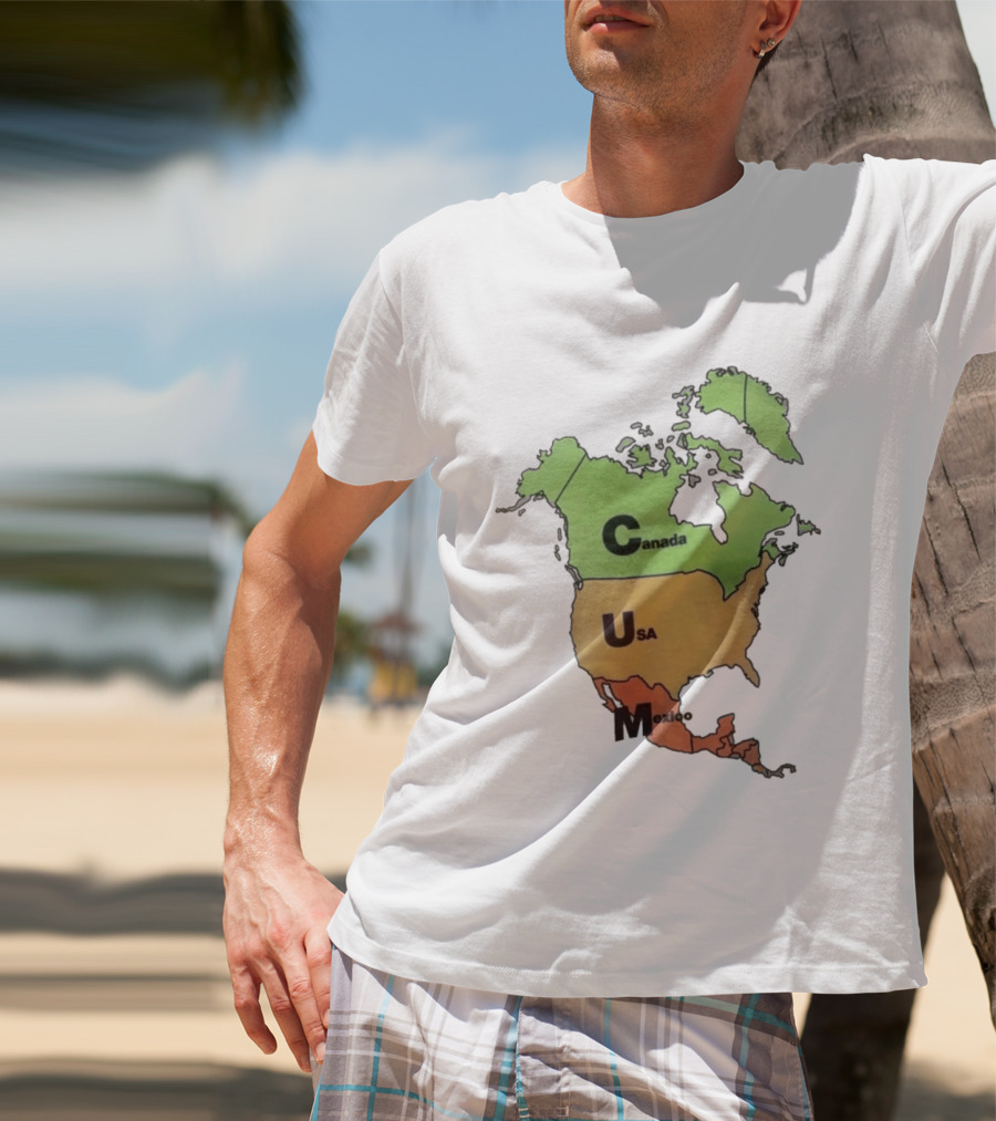 North America Map Canada USA Mexico Geography Continent Country T-Shirt