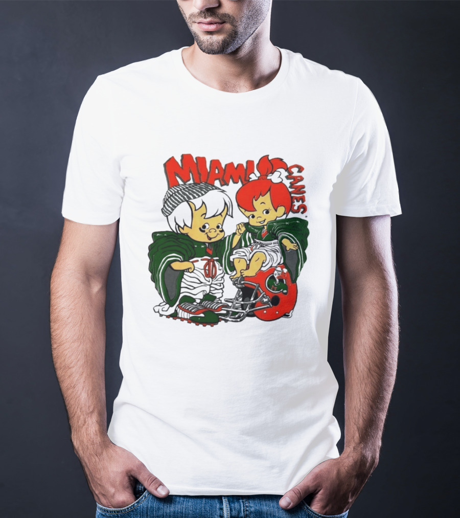 Miami Hurricanes MIAMI CANES Pebbles Bamm Bamm Flintstones NCAA T-Shirt