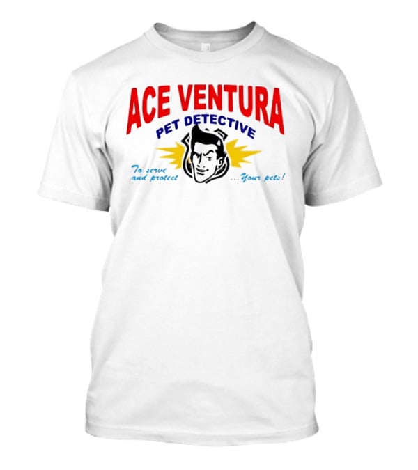 Ace Ventura Pet Detective To Serve And Protect Your Pets Movie Iconic Character Yellow Lightning T-Shirt