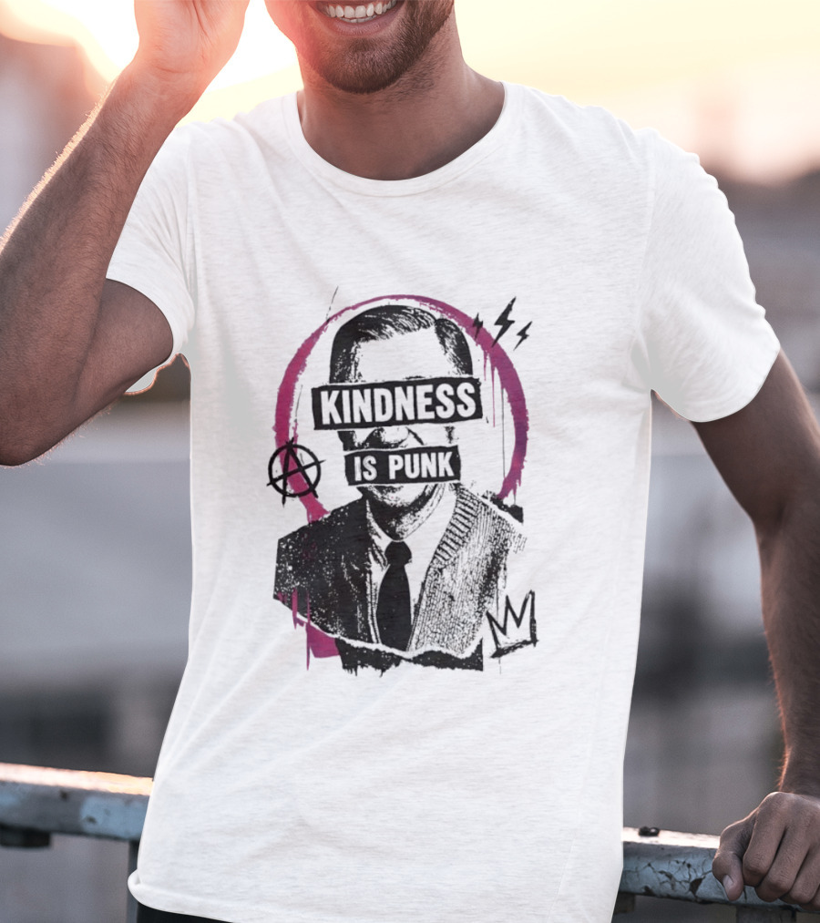 Fred Rogers Kindness Is Punk Anarchy Crown Lightning Bolt T-Shirt