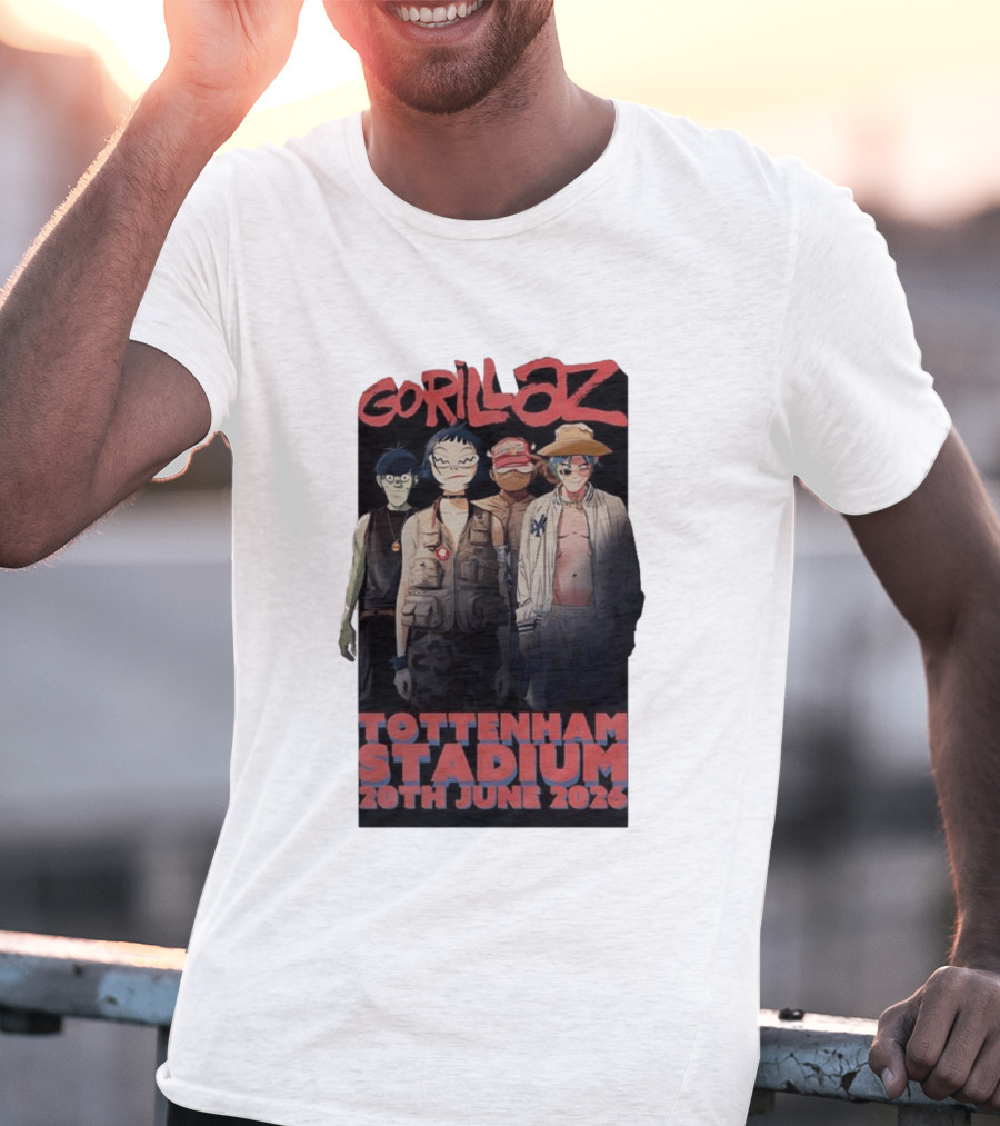Gorillaz 2026 Tottenham Stadium London Concert 20th June T-Shirt