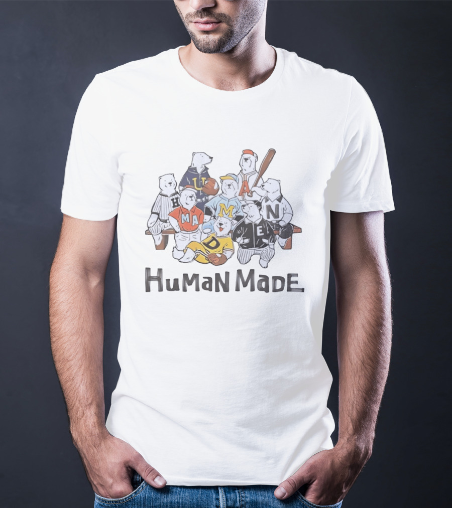Human Made Polar Bear Baseball Team H M A N M A D E T-Shirt