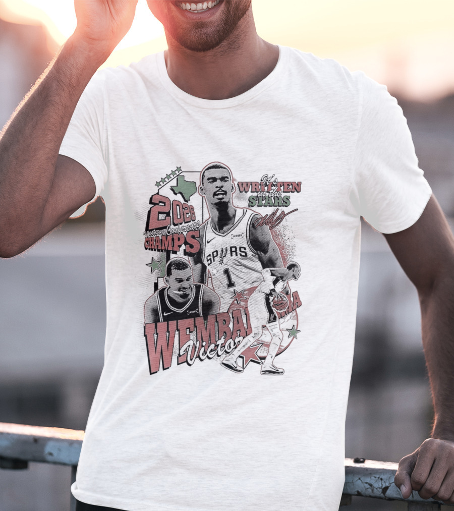 It's Written In The Stars Alien Victor Wembanyama 2026 Champs San Antonio Spurs NBA T-Shirt