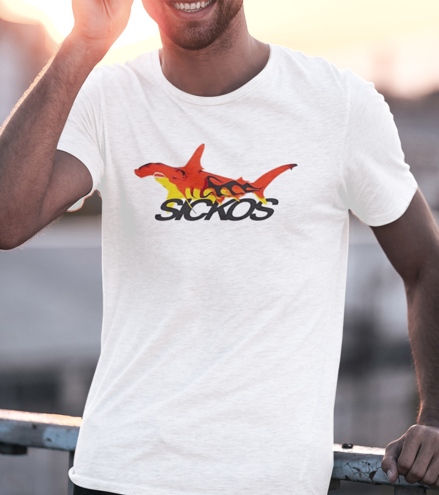 Sickos Hammerhead Shark Est 2021 Hood River OR Cotton Ocean Predator T-Shirt