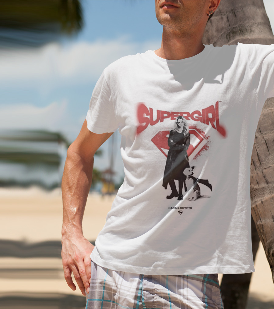 Supergirl Kara And Krypto Superman Shield DC Comics T-Shirt