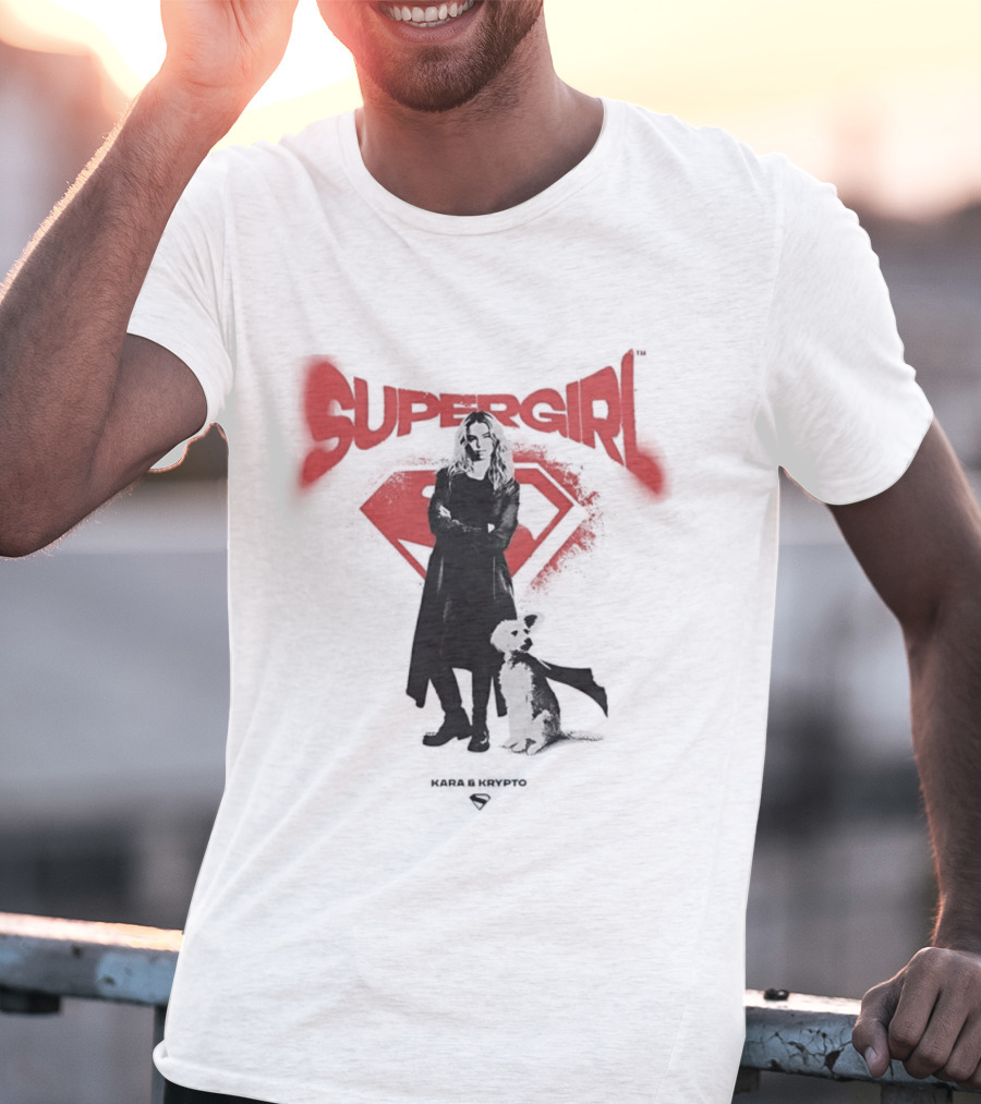 Supergirl Kara And Krypto Superman Shield DC Comics T-Shirt