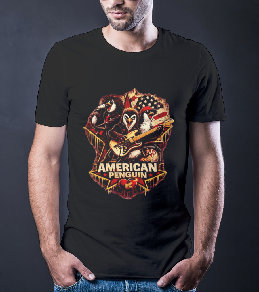 American Penguin Rock Band Stars And Stripes T-Shirt