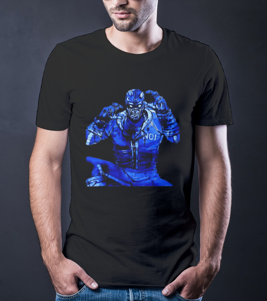 Cyberpunk Demon NDI Blue Warrior T-Shirt