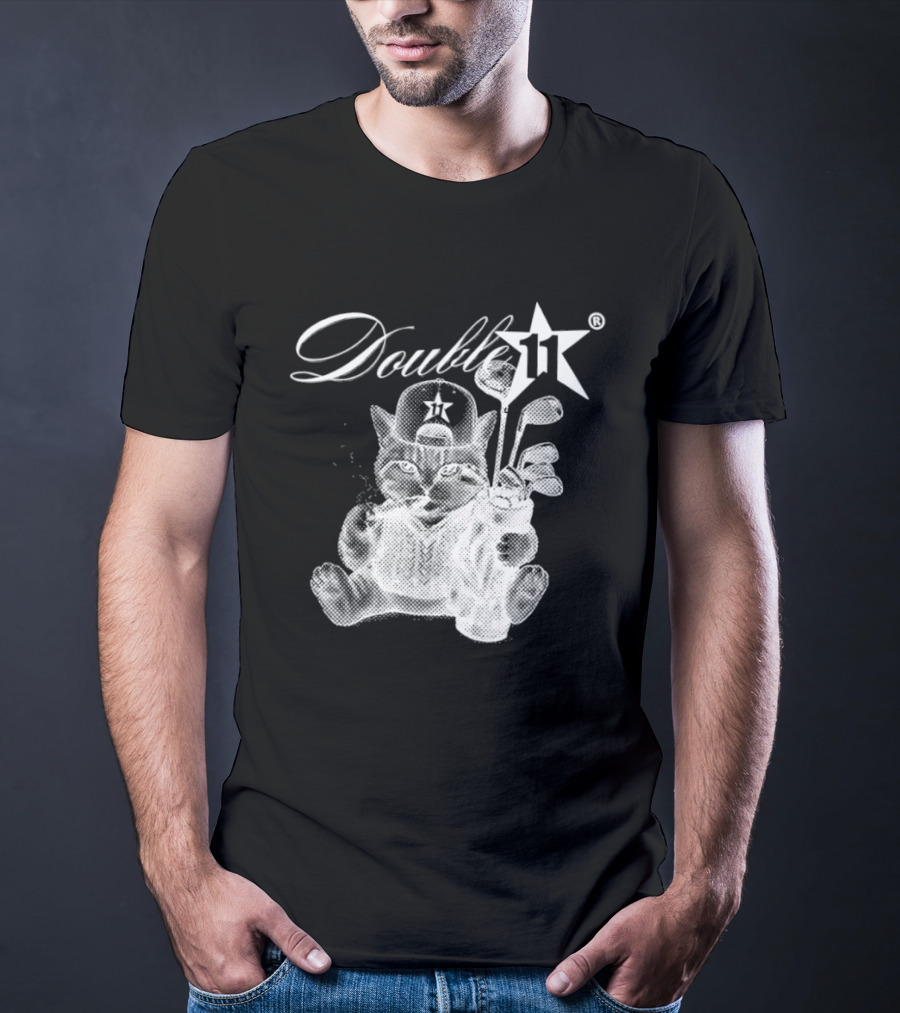 Double 11 Golfing Cat Star Golf Clubs Urban Streetwear 2026 Future T-Shirt