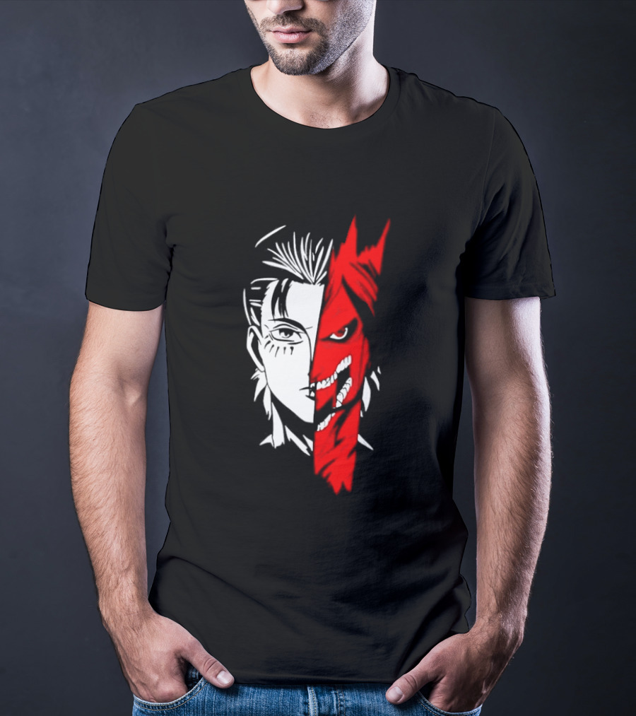 Eren Yeager Attack Titan Split Face The Rumbling 2026 Anime Manga T-Shirt