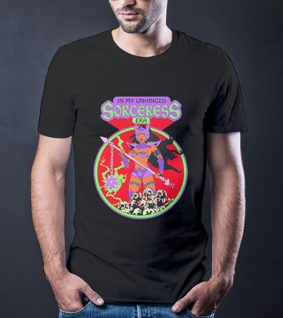 In My Unhinged Sorceress Era Warrior Witch Skulls T-Shirt