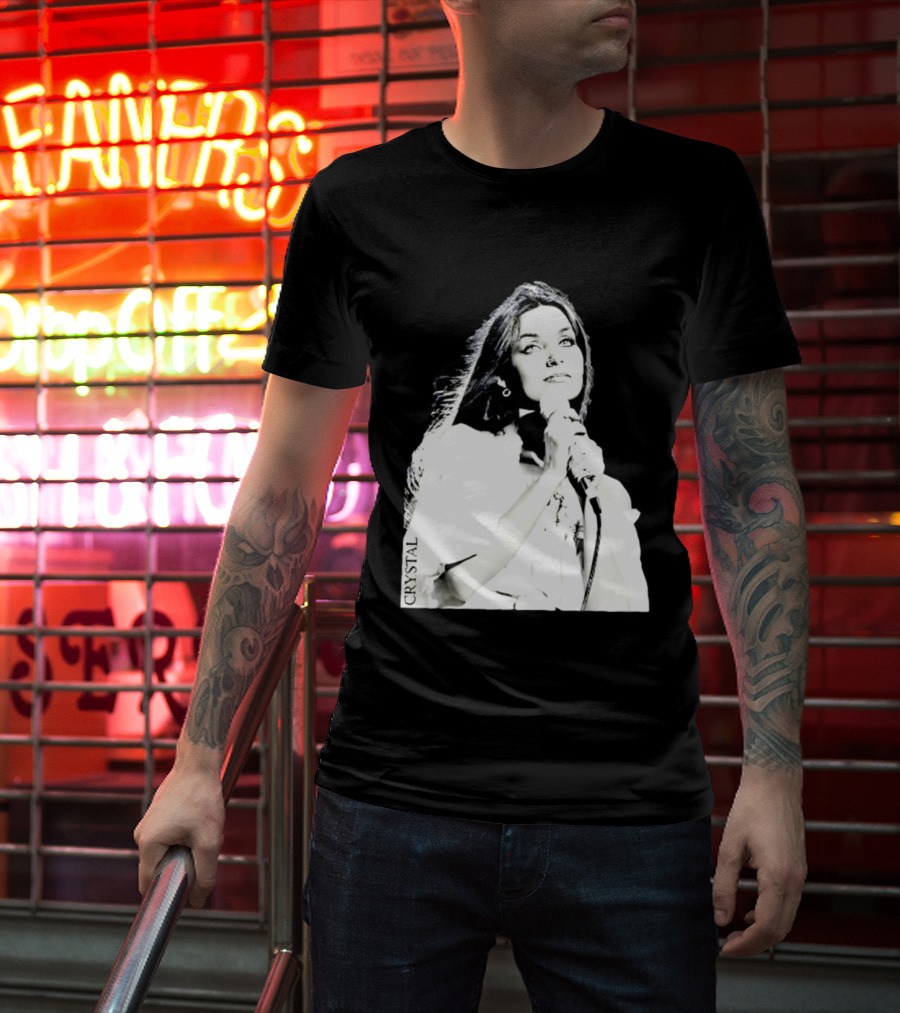 Mick Foley AEW Crystal Gayle Microphone Iconic Singer T-Shirt