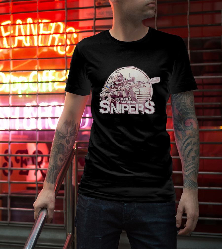 Mother Of Ukrainian Snipers Tactical Military Distressed Shooter T-Shirt